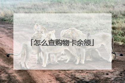 怎么查购物卡余额