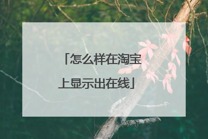 怎么样在淘宝上显示出在线