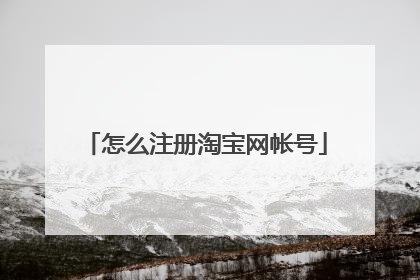 怎么注册淘宝网帐号