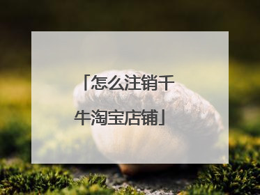 怎么注销千牛淘宝店铺