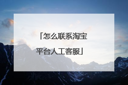 怎么联系淘宝平台人工客服