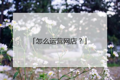 怎么运营网店?