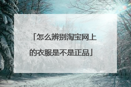 怎么辨别淘宝网上的衣服是不是正品