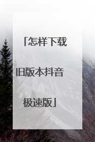 怎样下载旧版本抖音极速版