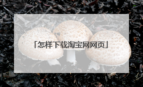 怎样下载淘宝网网页