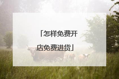 怎样免费开店免费进货