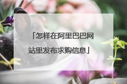 怎样在阿里巴巴网站里发布求购信息