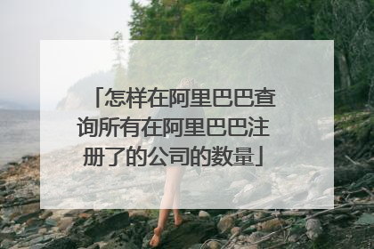 怎样在阿里巴巴查询所有在阿里巴巴注册了的公司的数量