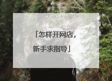 怎样开网店,新手求指导