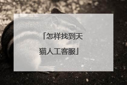 怎样找到天猫人工客服