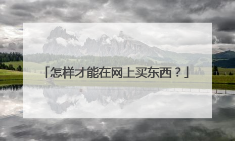 怎样才能在网上买东西?