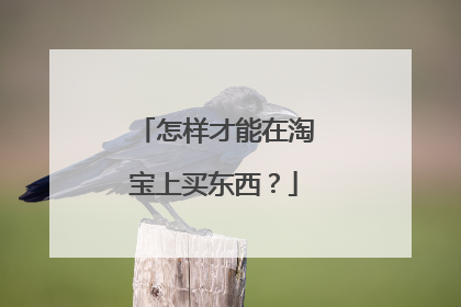 怎样才能在淘宝上买东西?
