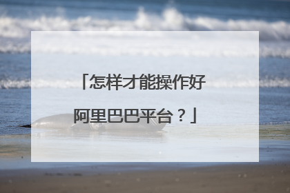 怎样才能操作好阿里巴巴平台?