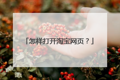 怎样打开淘宝网页?