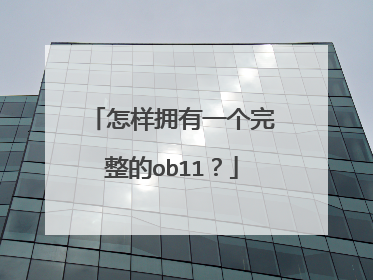 怎样拥有一个完整的ob11?