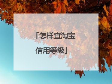 怎样查淘宝信用等级