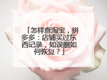 怎样查淘宝,拼多多:店铺买过东西记录,如误删如何恢复?