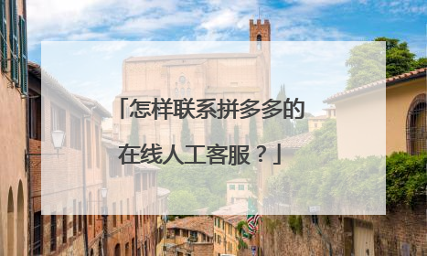 怎样联系拼多多的在线人工客服？