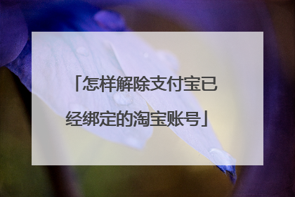 怎样解除支付宝已经绑定的淘宝账号