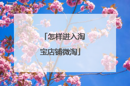 怎样进入淘宝店铺微淘