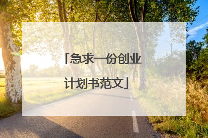 急求一份创业计划书范文
