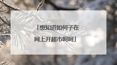 想知道如何子在网上开超市呵呵