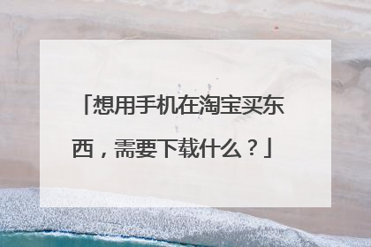 想用手机在淘宝买东西，需要下载什么？
