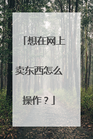 想在网上卖东西怎么操作?