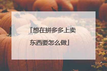 想在拼多多上卖东西要怎么做