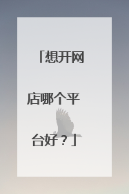 想开网店哪个平台好?