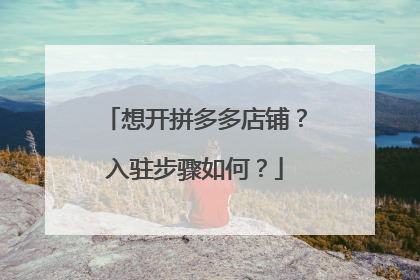 想开拼多多店铺?入驻步骤如何?