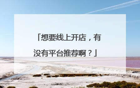 想要线上开店,有没有平台推荐啊?