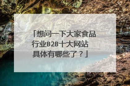想问一下大家食品行业B2B十大网站具体有哪些了?