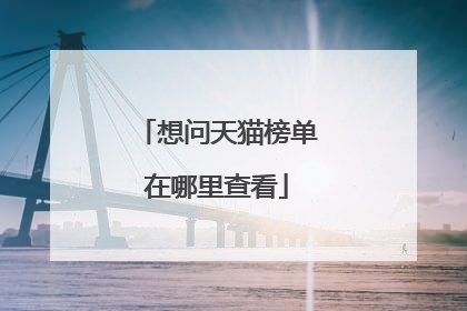 想问天猫榜单在哪里查看