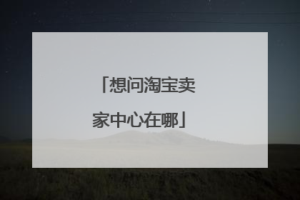 想问淘宝卖家中心在哪