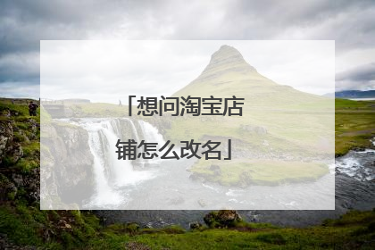 想问淘宝店铺怎么改名