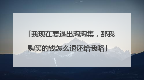 我现在要退出淘淘集,那我购买的钱怎么退还给我咯