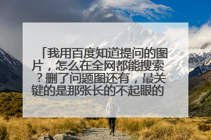 我用百度知道提问的图片,怎么在全网都能搜索?删了问题图还有,最关键的是那张长的不起眼的图!怎么办?
