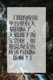 我的应用平台里有天猫国际了,天猫属于淘宝管辖,按理说淘宝也应该有国际版啊?