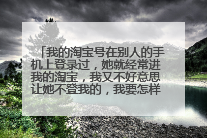 我的淘宝号在别人的手机上登录过,她就经常进我的淘宝,我又不好意思让她不登我的,我要怎样才能把她挤下