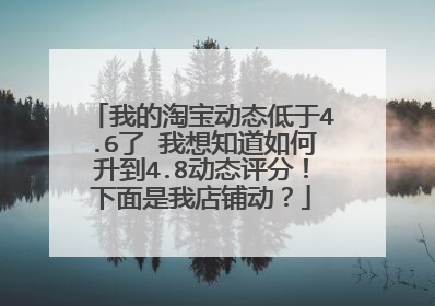 我的淘宝动态低于4.6了 我想知道如何升到4.8动态评分!下面是我店铺动?