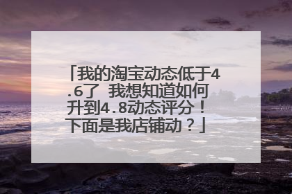 我的淘宝动态低于4.6了 我想知道如何升到4.8动态评分！下面是我店铺动？