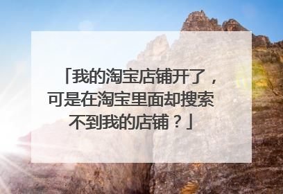 我的淘宝店铺开了，可是在淘宝里面却搜索不到我的店铺？