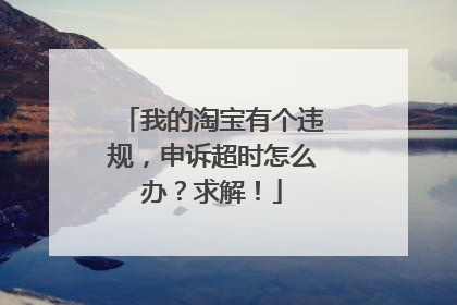 我的淘宝有个违规,申诉超时怎么办?求解!