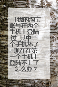 我的淘宝账号在两个手机上登陆过 其中一个手机坏了 现在在第三个手机上登陆不上了 怎么办??