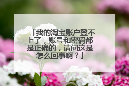 我的淘宝账户登不上了,账号和密码都是正确的,请问这是怎么回事啊?