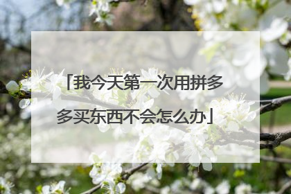 我今天第一次用拼多多买东西不会怎么办