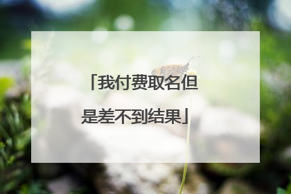 我付费取名但是差不到结果