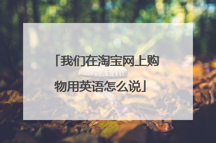 我们在淘宝网上购物用英语怎么说