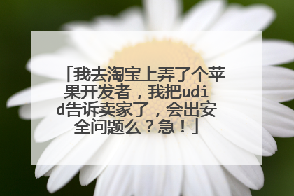 我去淘宝上弄了个苹果开发者,我把udid告诉卖家了,会出安全问题么?急!